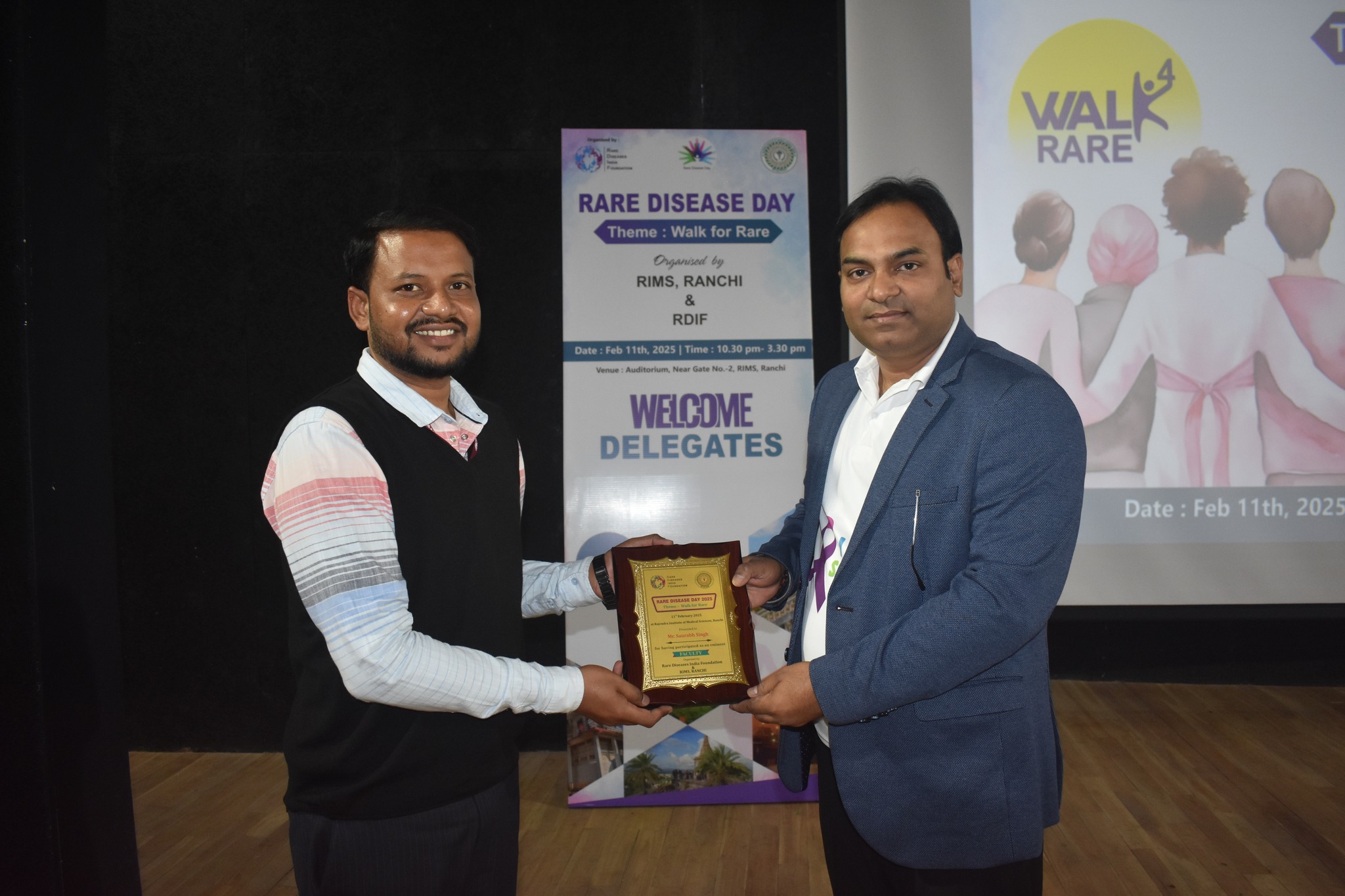 Local media covering the Rare Disease Day event in Ranchi.